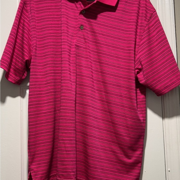 Grand Slam Performance Pink Striped Shirt - Picture 1 of 2